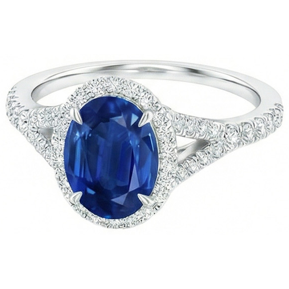 echter oval diamant 2.50Karat ring Draufsicht