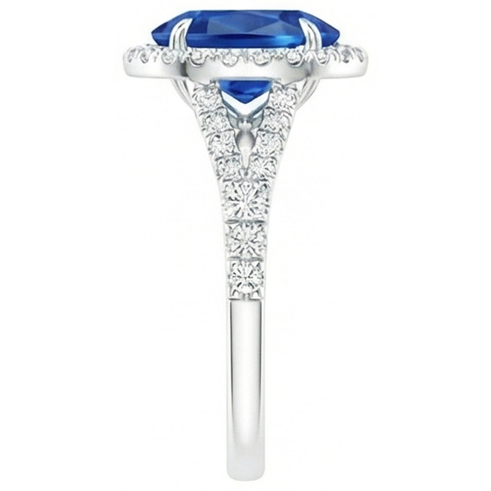 echter oval diamant 2.50Karat ring Profilansicht