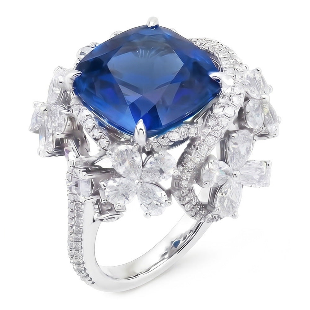 echter round diamant 9.50Karat ring Vorderansicht