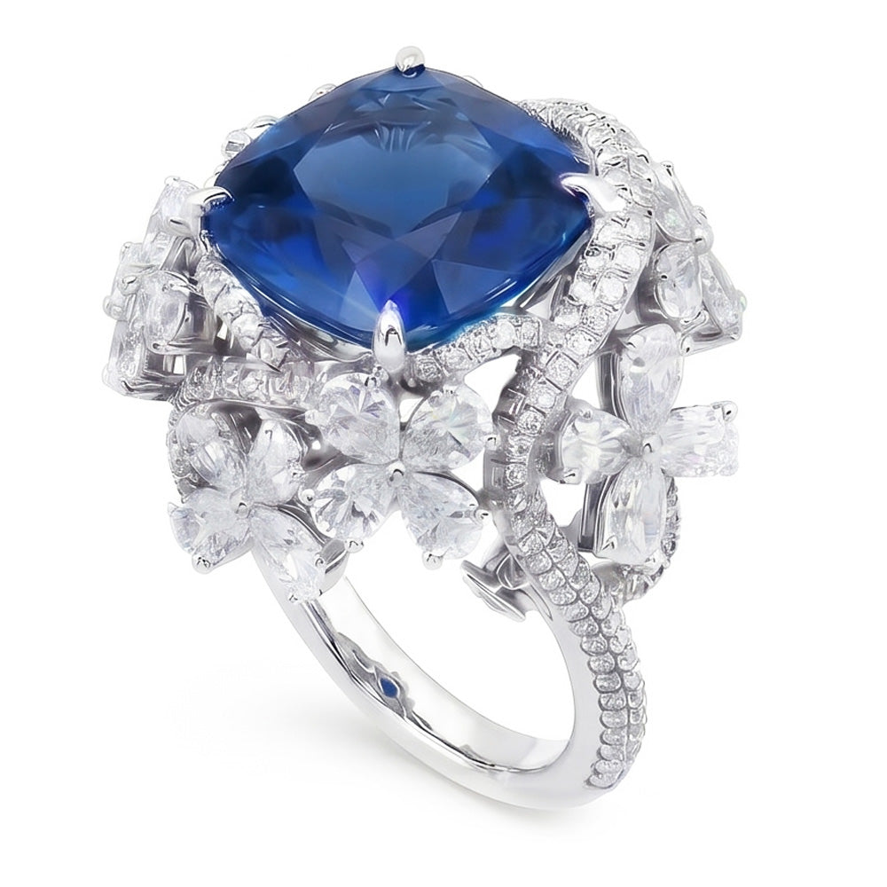echter round diamant 9.50Karat ring Seitenansicht