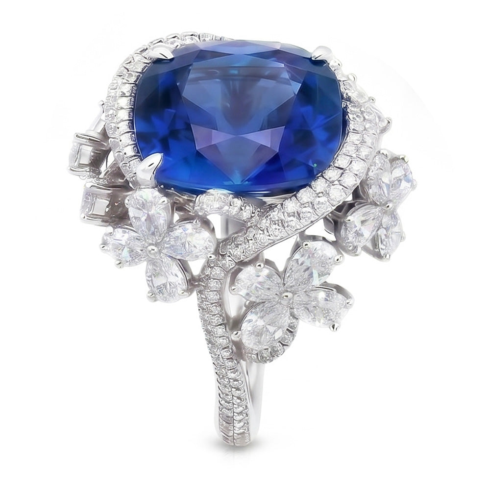 echter round diamant 9.50Karat ring Draufsicht