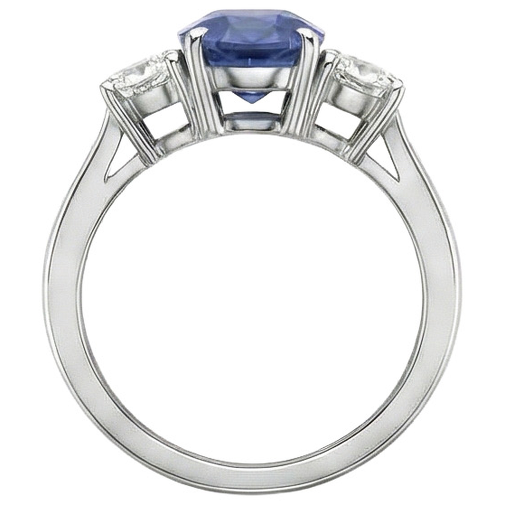 echter oval diamant 3.50Karat ring Profilansicht