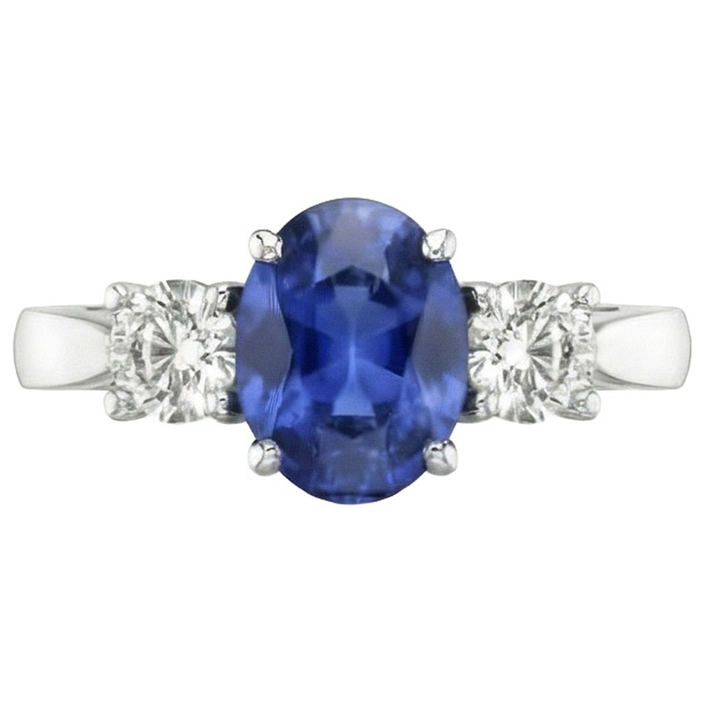echter oval diamant 3.50Karat ring Seitenansicht
