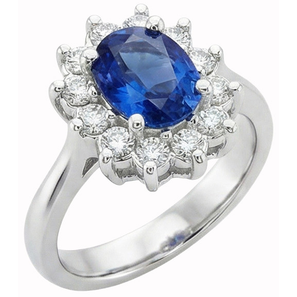echter oval diamant 3.20Karat ring Vorderansicht