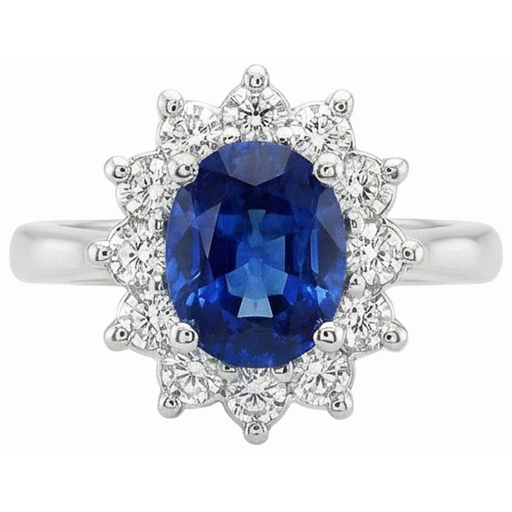 echter oval diamant 3.20Karat ring Seitenansicht