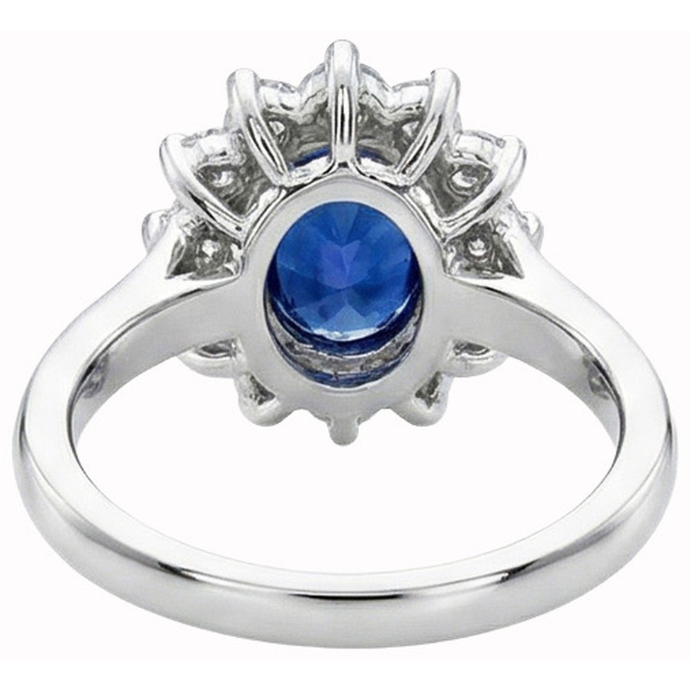 echter oval diamant 3.20Karat ring Profilansicht