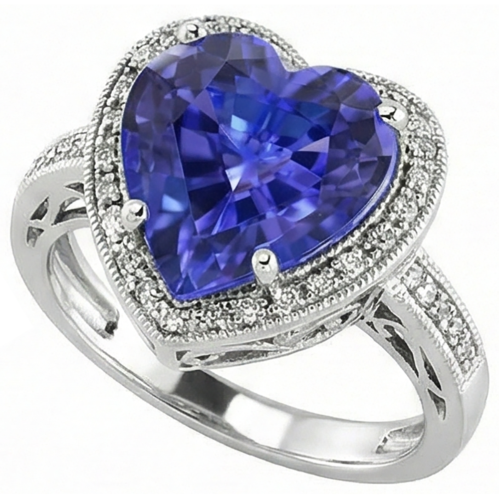 echter round tansanit 7.76Karat ring Detailansicht