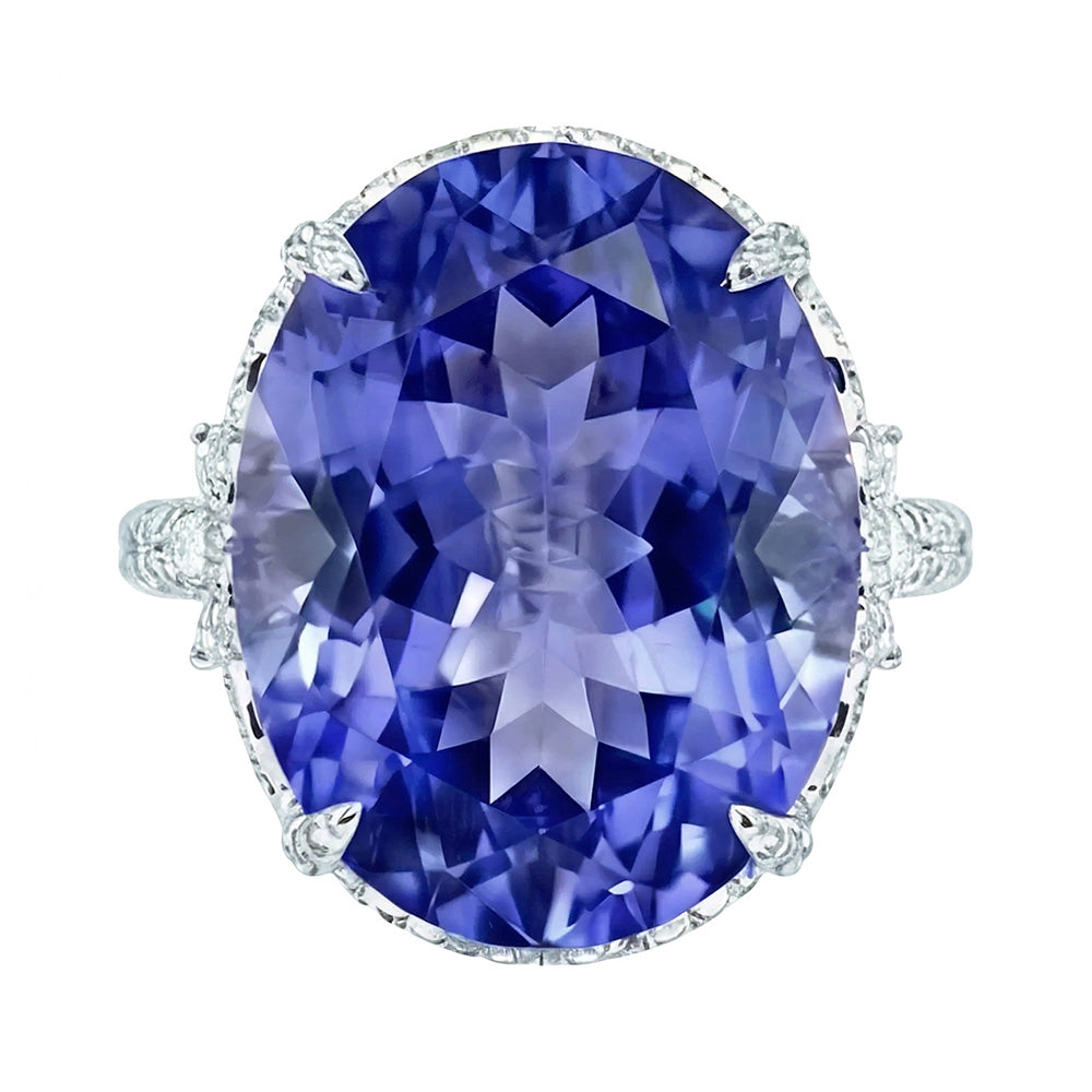 echter round diamant 6Karat ring Detailansicht