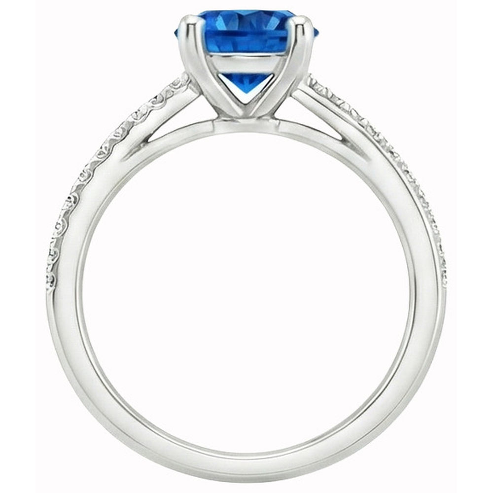 echter round diamant 14Karat ring auf Weiß