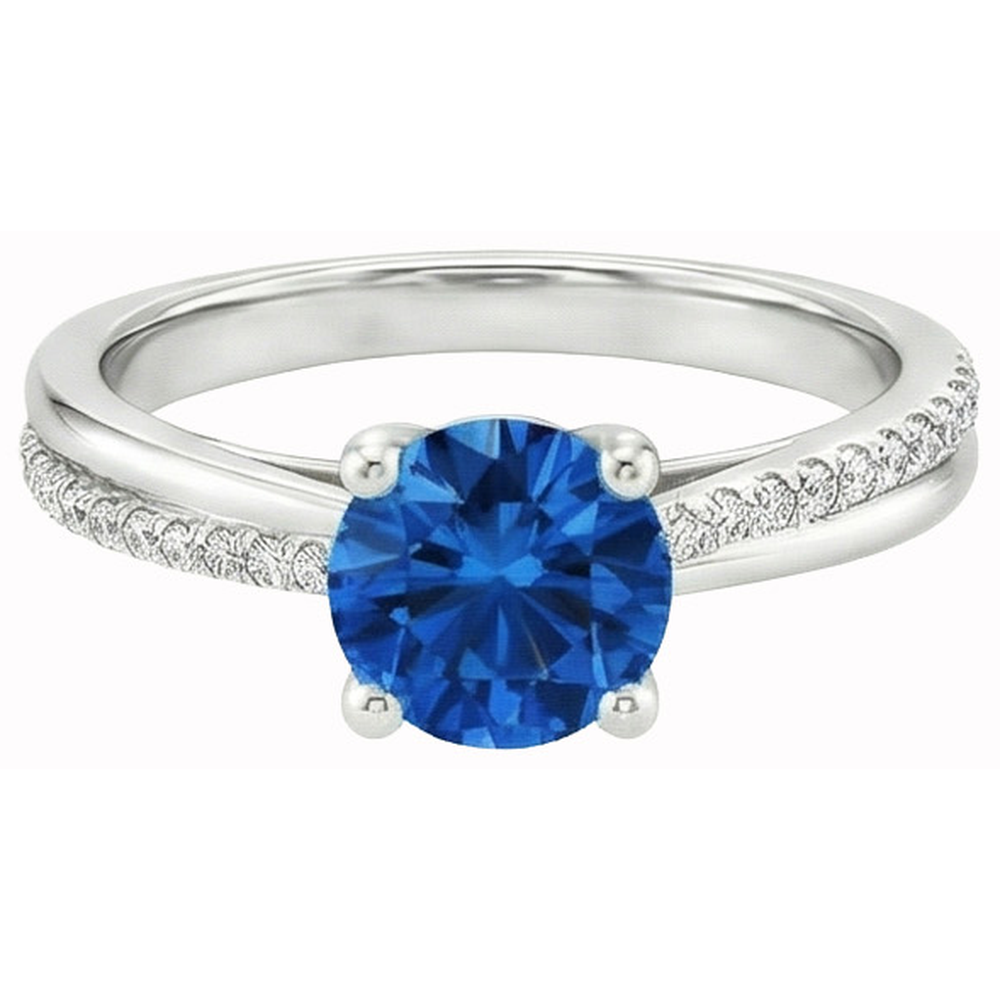 echter round diamant 14Karat ring Detailansicht