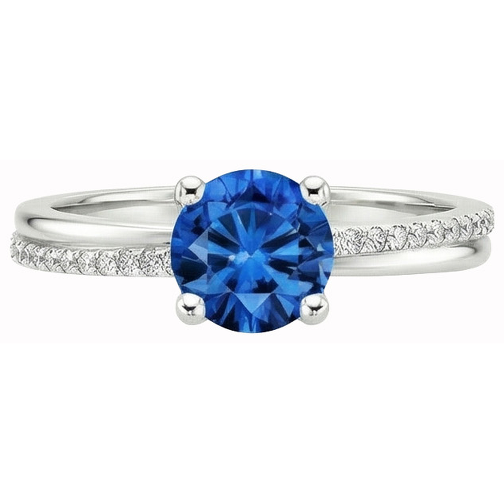 echter round diamant 14Karat ring Seitenansicht