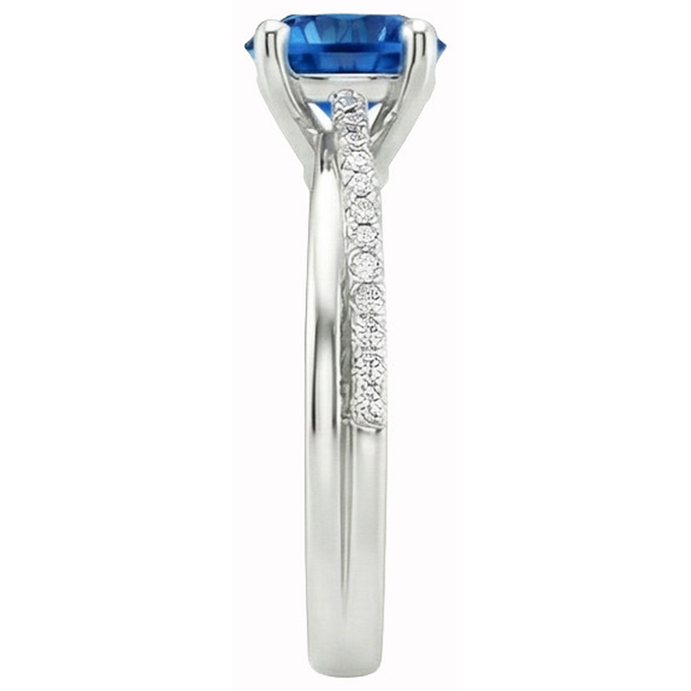 echter round diamant 14Karat ring Profilansicht