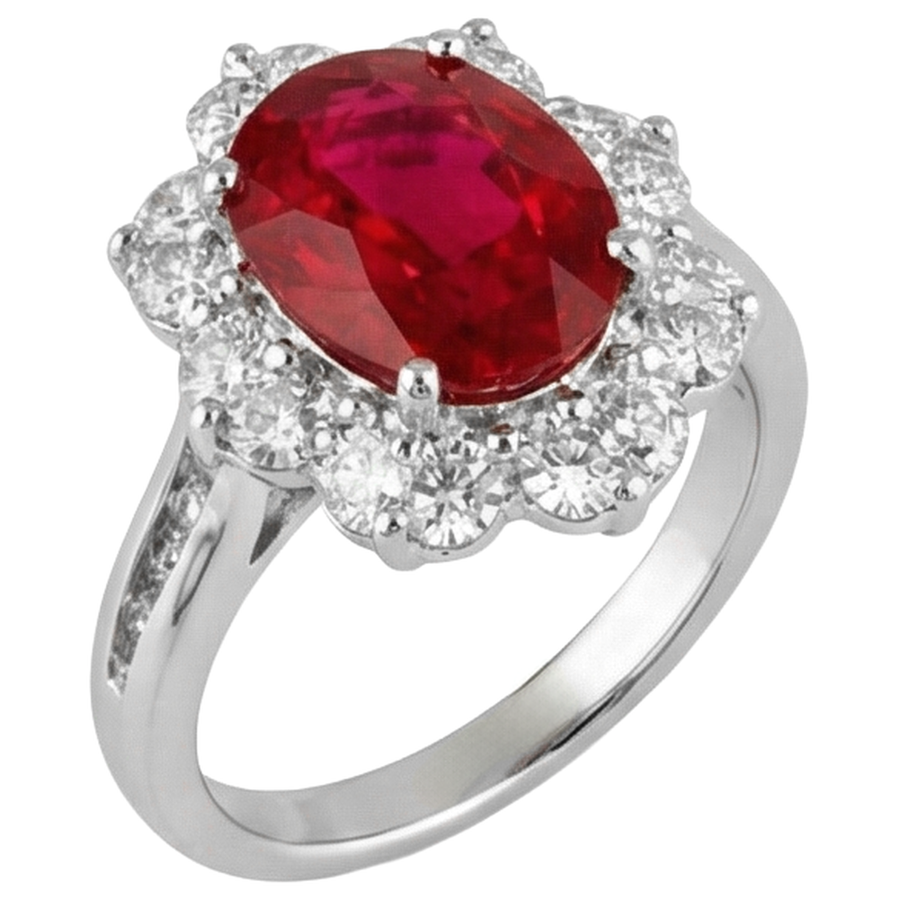 echter oval rubin 5.90Karat ring Detailansicht
