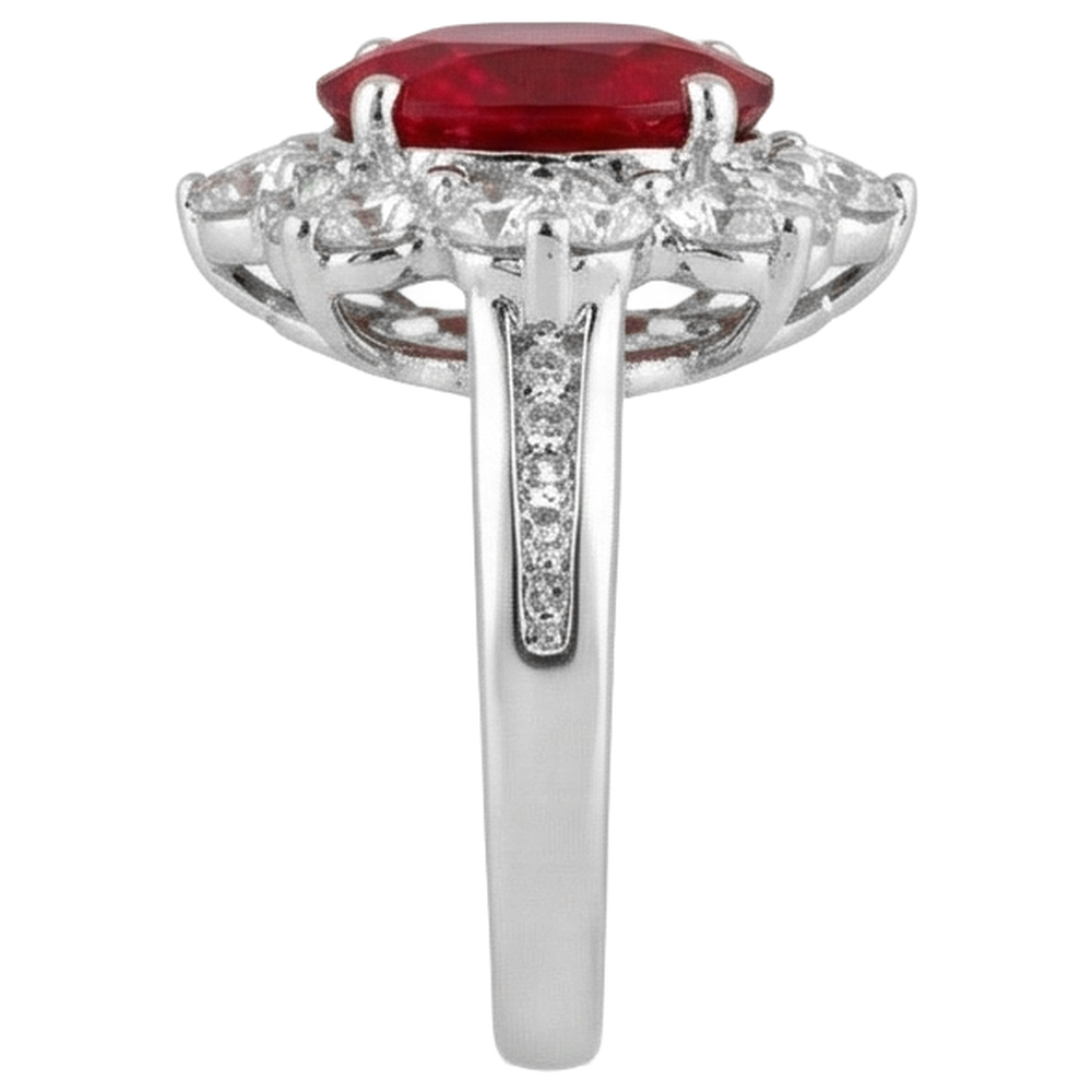 echter oval rubin 5.90Karat ring Draufsicht