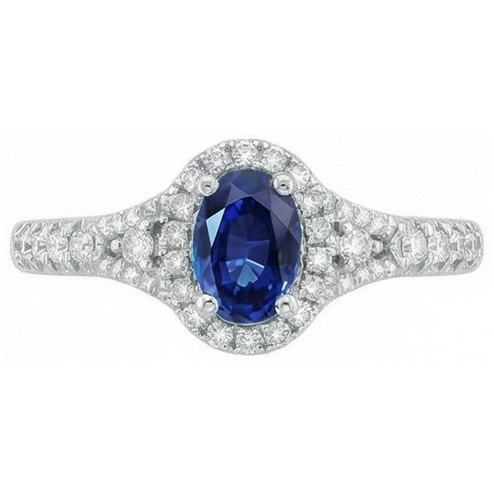 echter oval diamant 3Karat ring Seitenansicht
