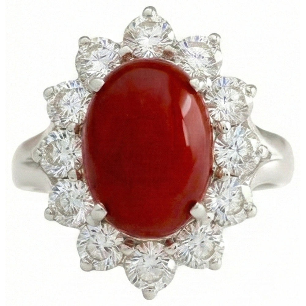 echter oval diamant 16.50Karat ring Seitenansicht