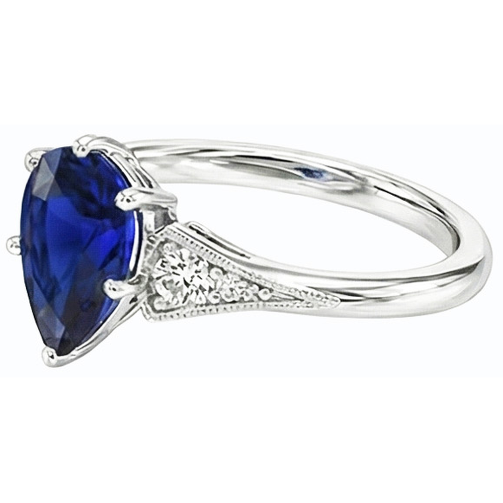 echter baguette diamant 1.75Karat ring Profilansicht
