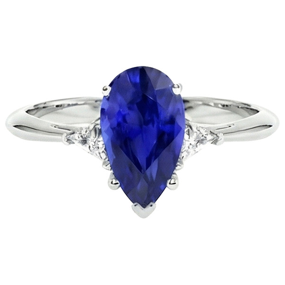 echter pear diamant 2.25Karat ring Detailansicht