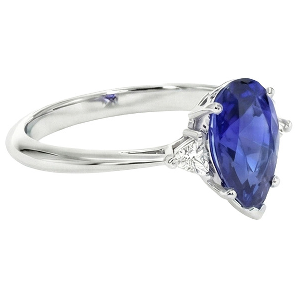 echter pear diamant 2.25Karat ring auf Weiß