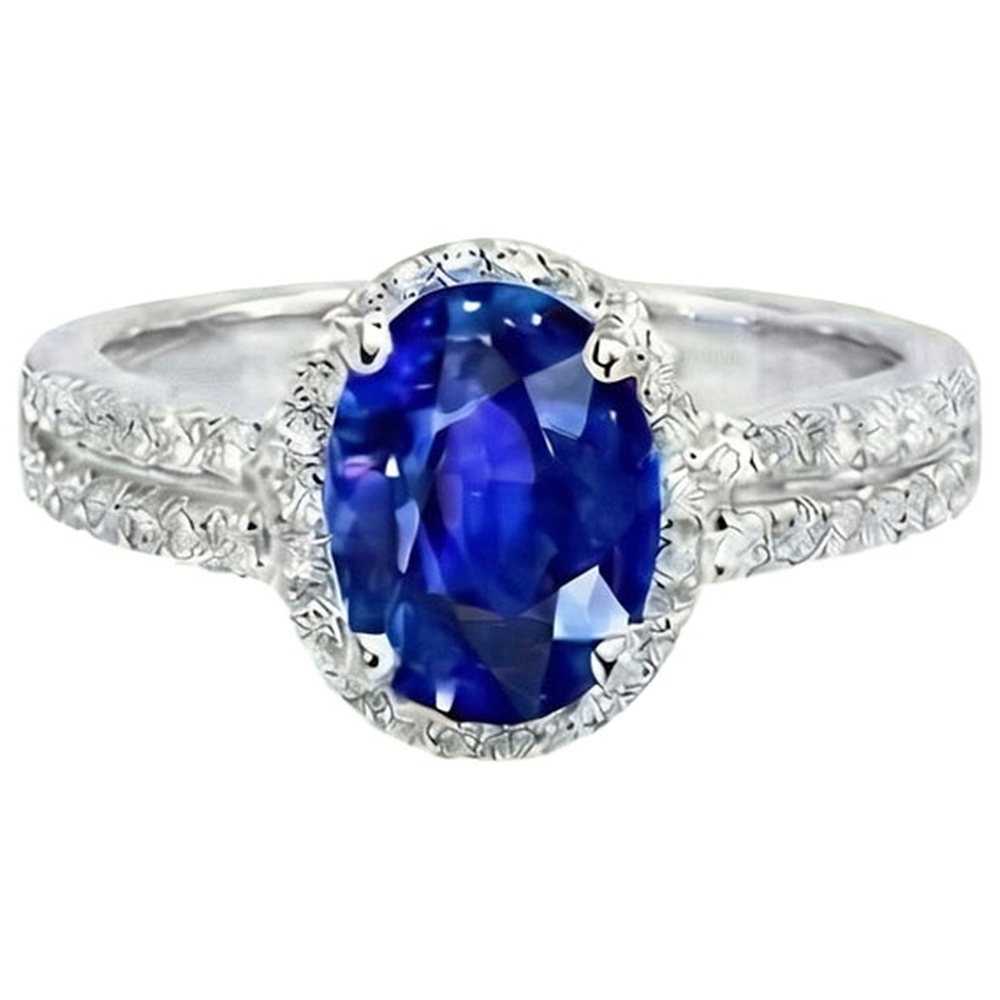 echter oval diamant 4.81Karat ring Seitenansicht