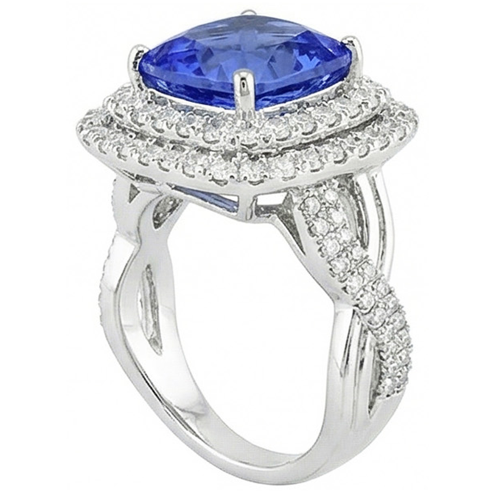 echter round diamant 4.50Karat ring Draufsicht