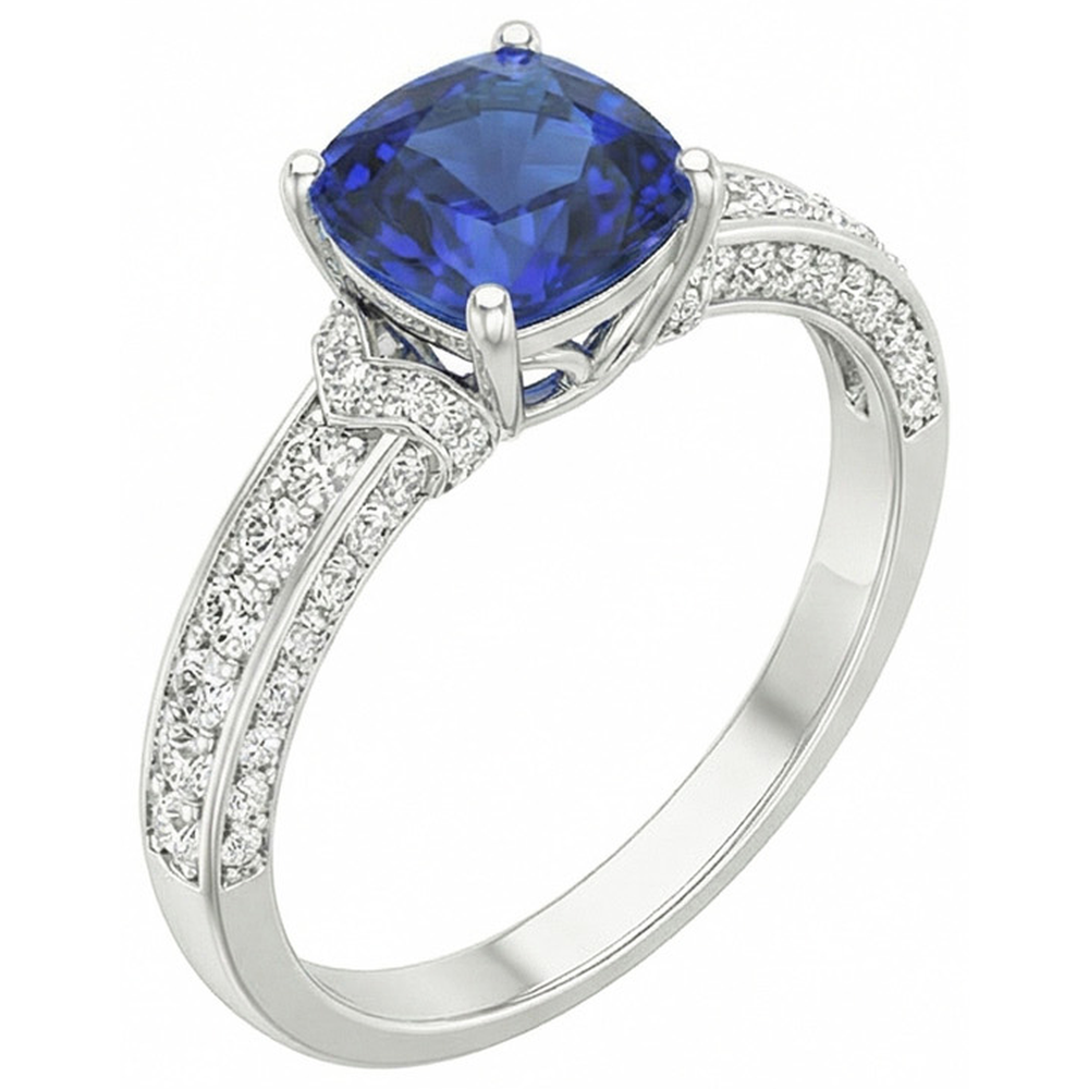 echter oval diamant 3.50Karat ring Seitenansicht