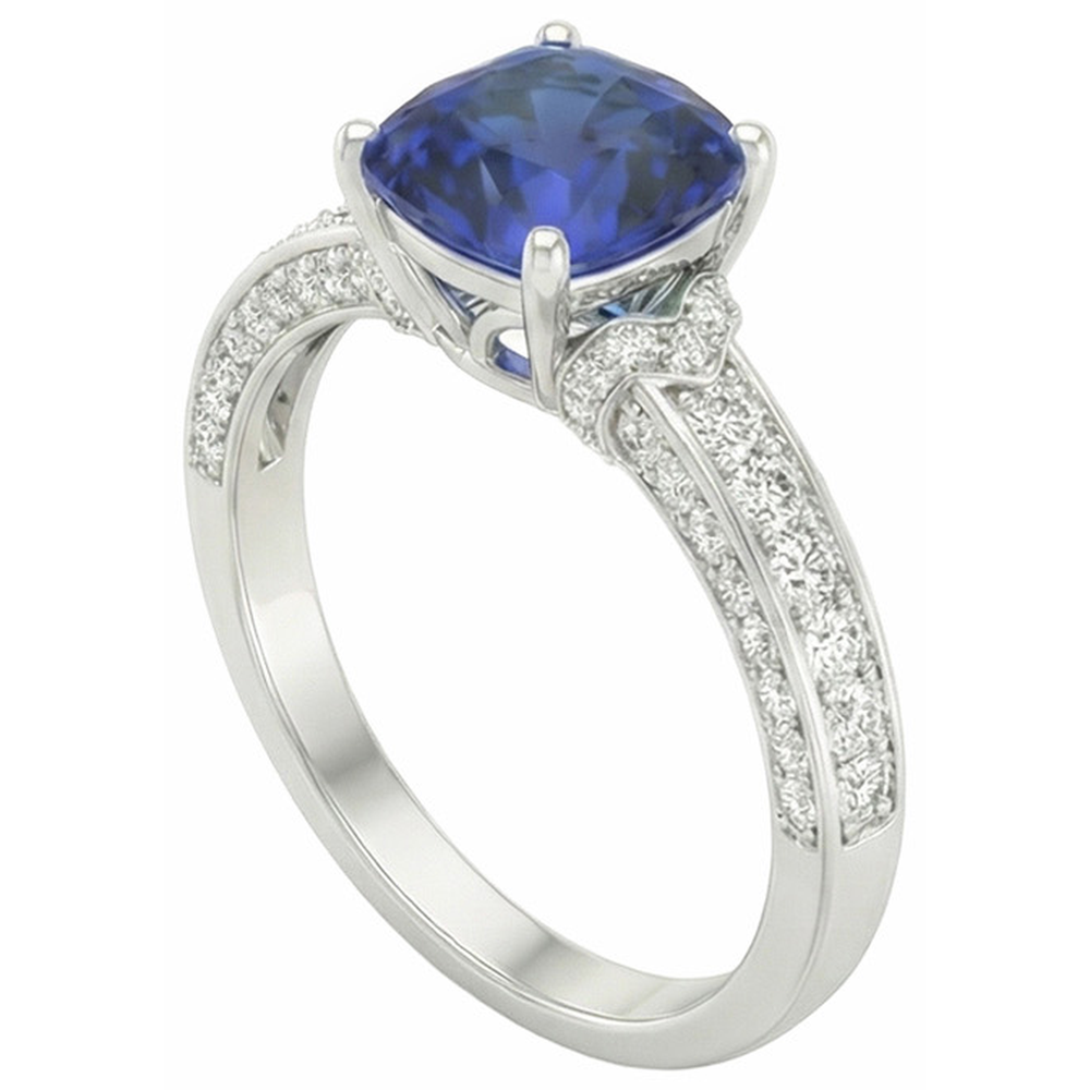 echter oval diamant 3.50Karat ring Draufsicht