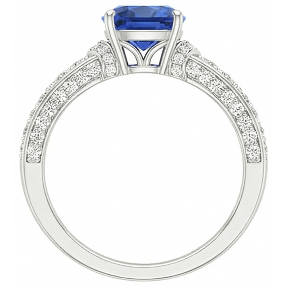 echter oval diamant 3.50Karat ring Profilansicht