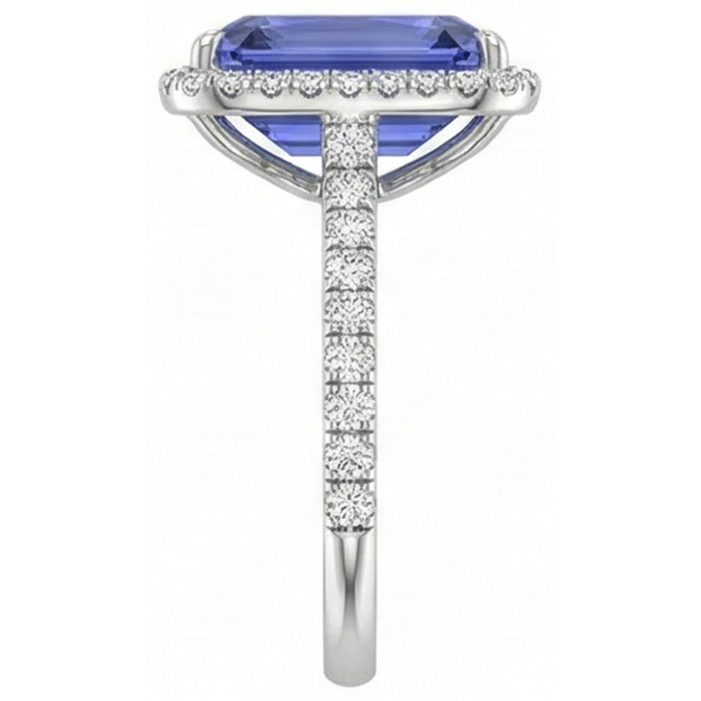echter radiant diamant 4Karat ring Draufsicht