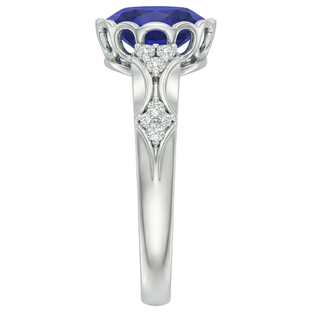 echter oval diamant 3.75Karat ring Profilansicht