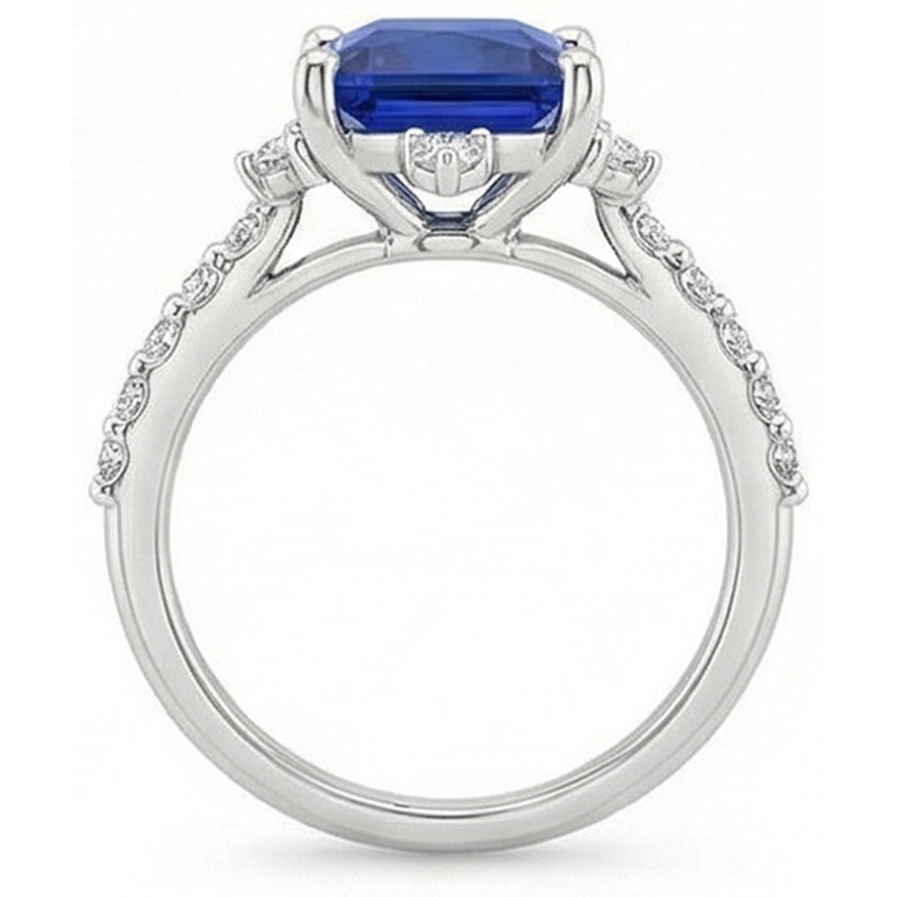 echter round diamant 6.25Karat ring Profilansicht