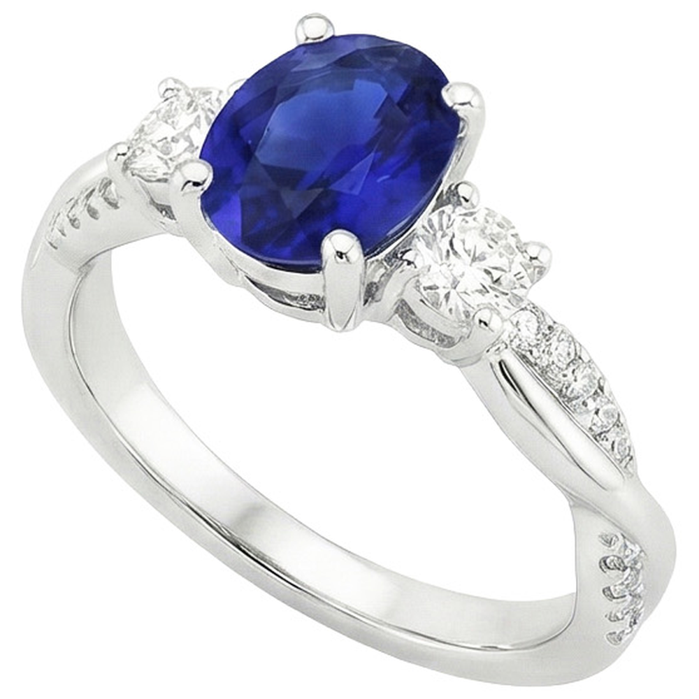 echter oval diamant 6.50Karat ring Draufsicht