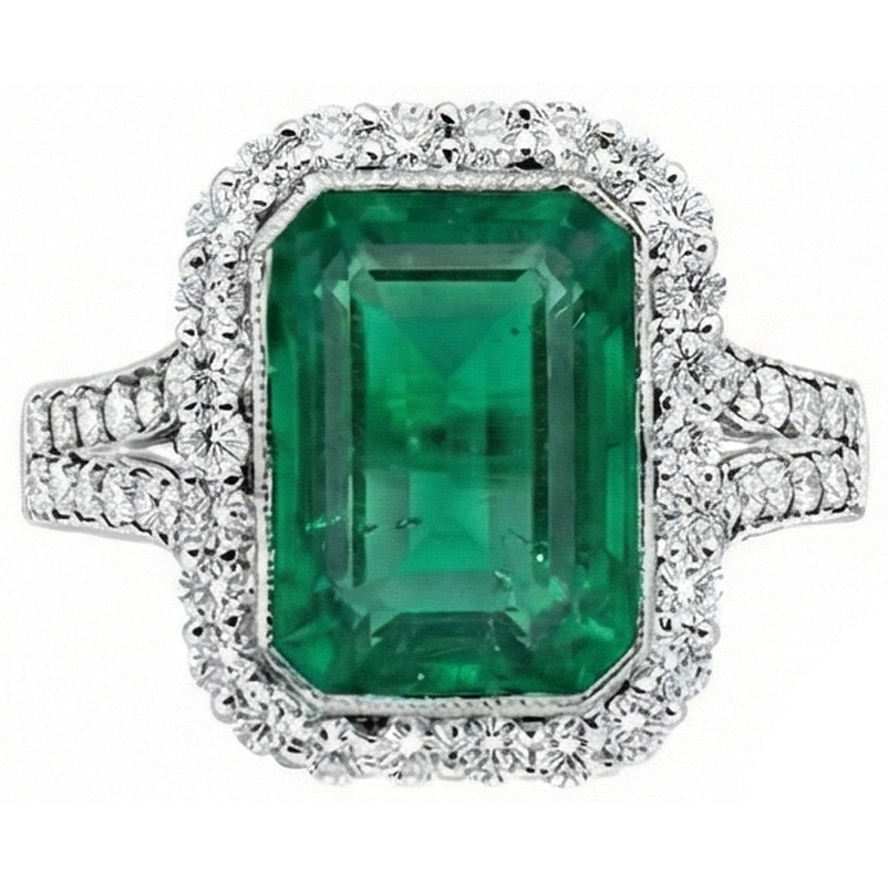 echter round diamant 5.80Karat ring Seitenansicht