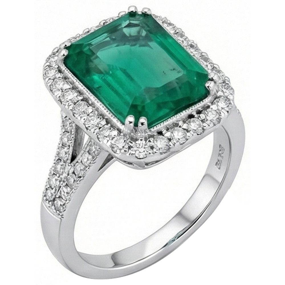 echter round diamant 5.80Karat ring Detailansicht