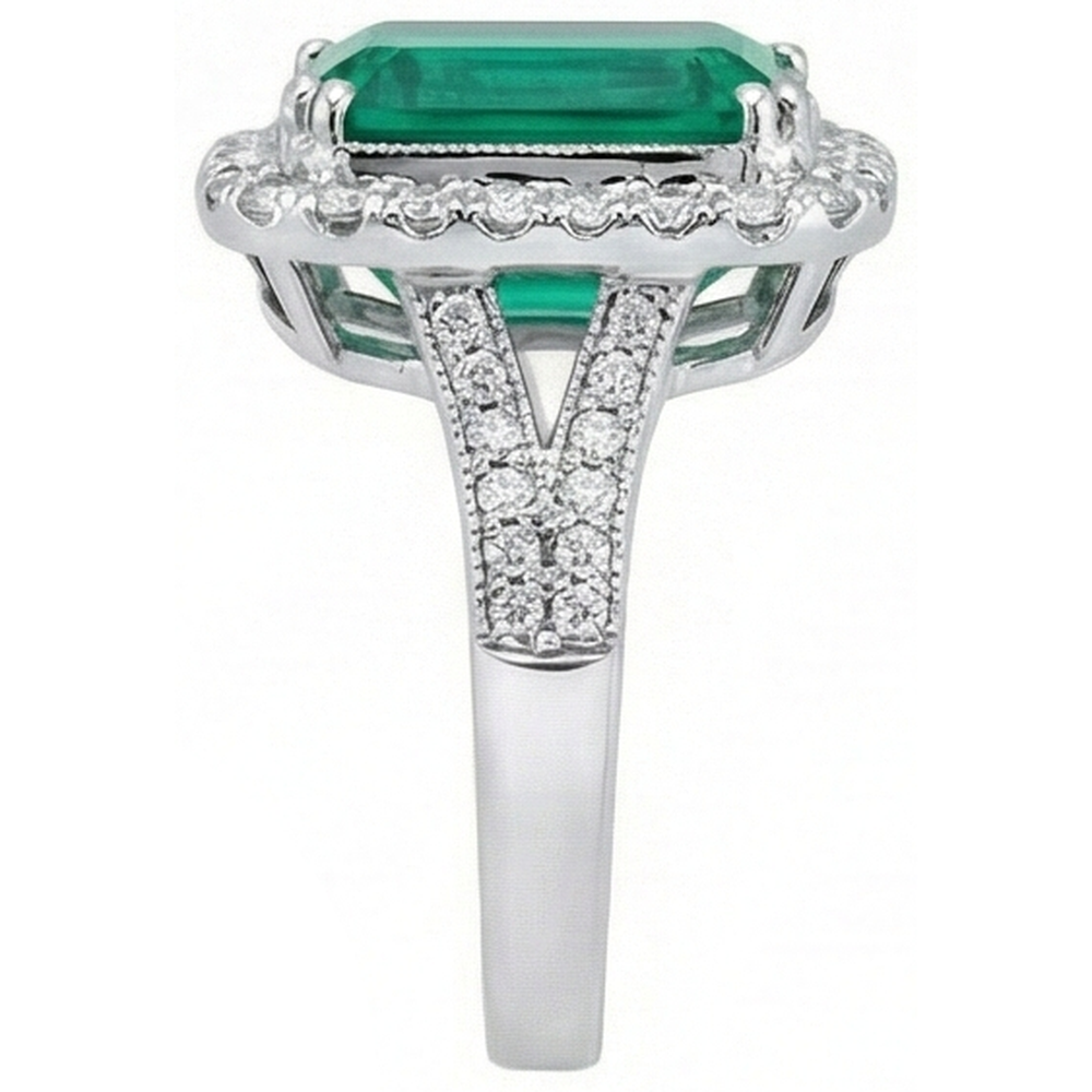 echter round diamant 5.80Karat ring Profilansicht