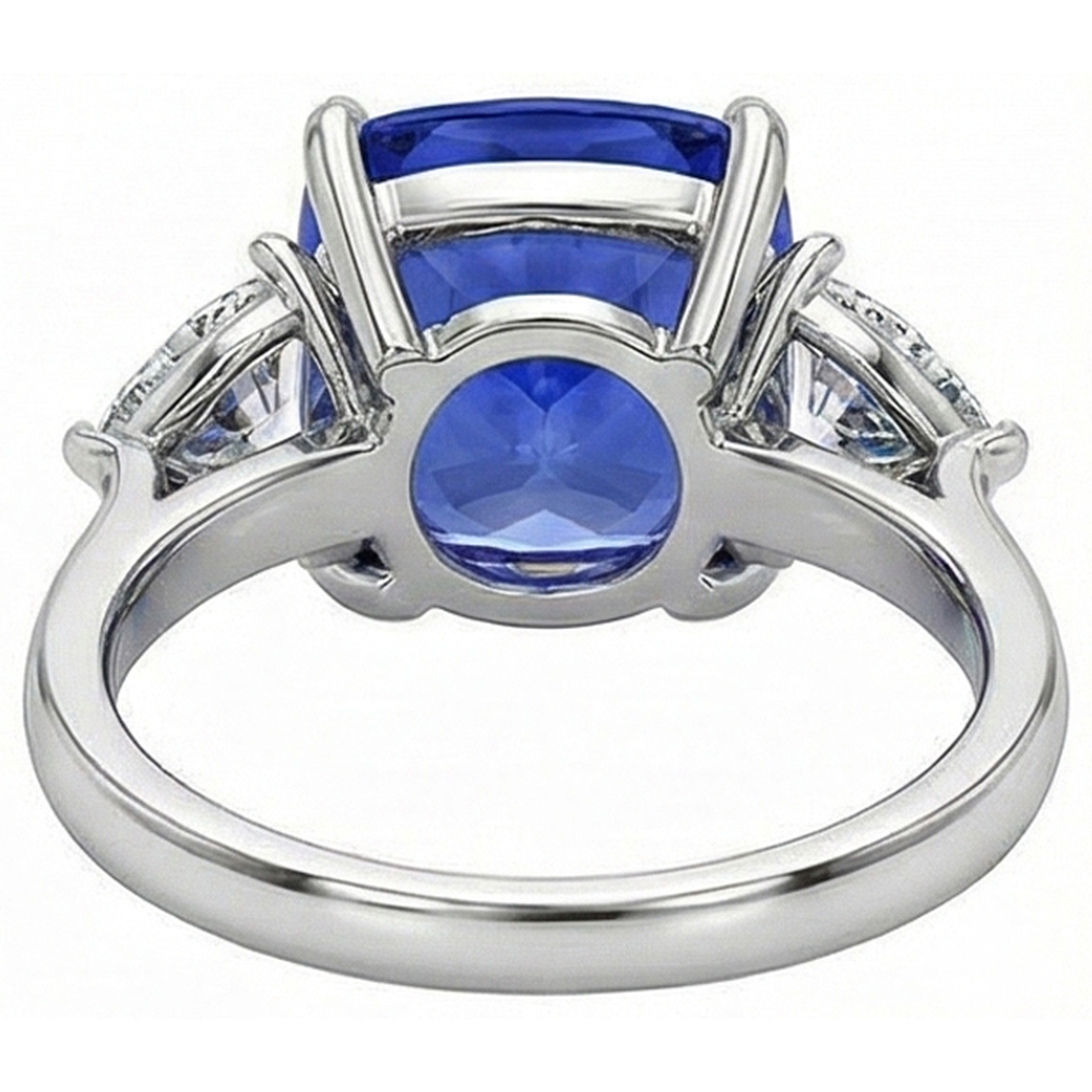 echter cushion diamant 3Karat ring auf Weiß