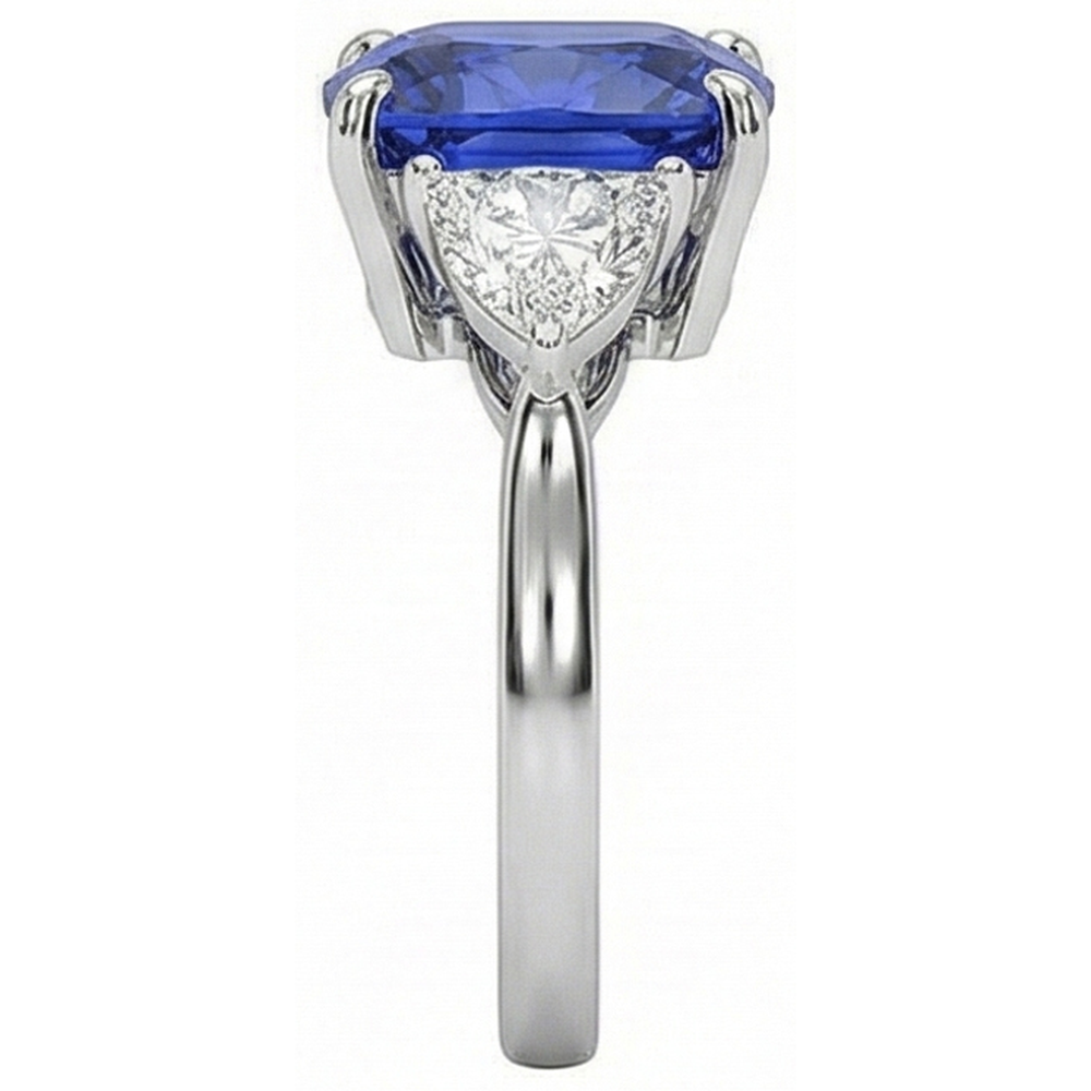 echter cushion diamant 3Karat ring Draufsicht
