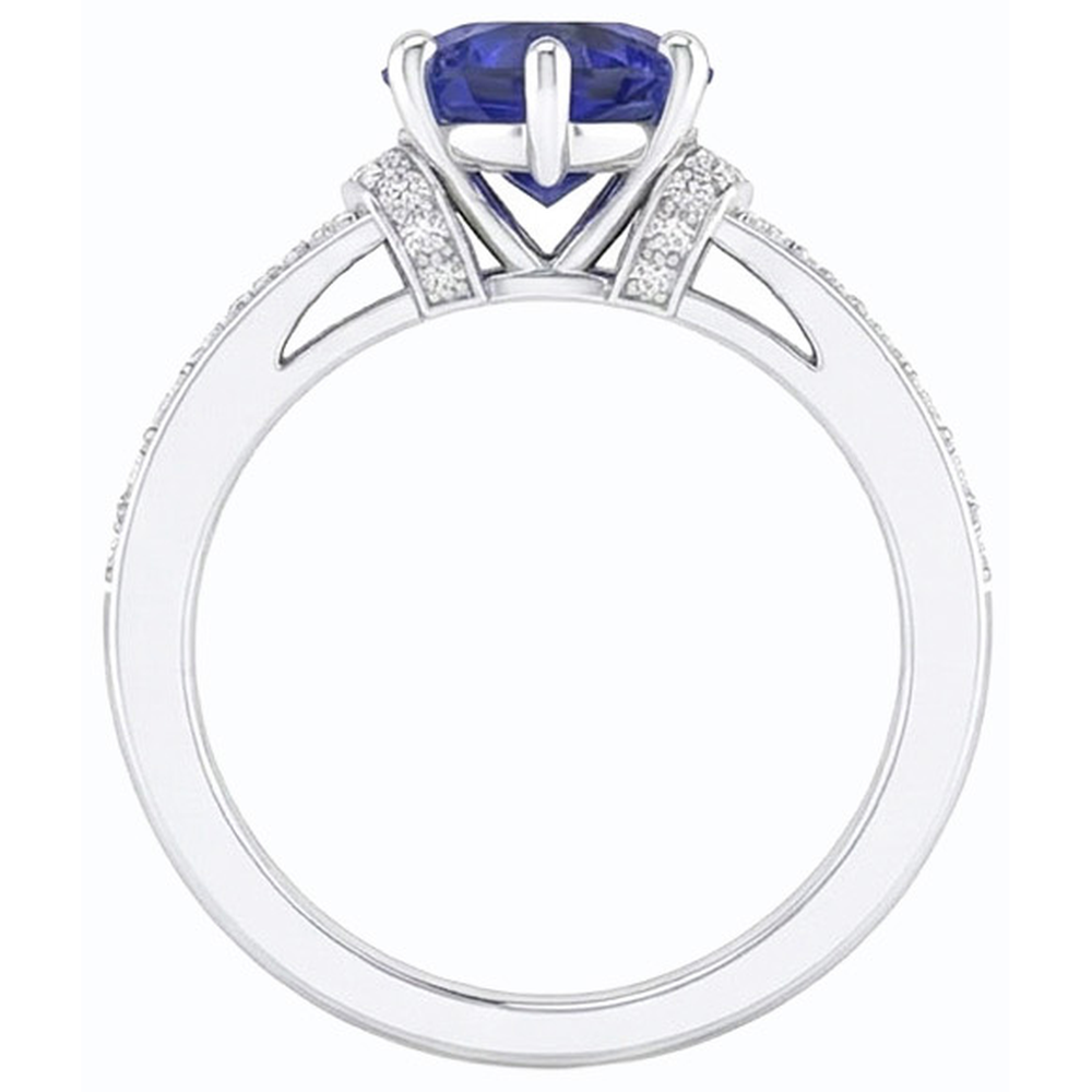 echter round diamant 3.50Karat ring Vorderansicht