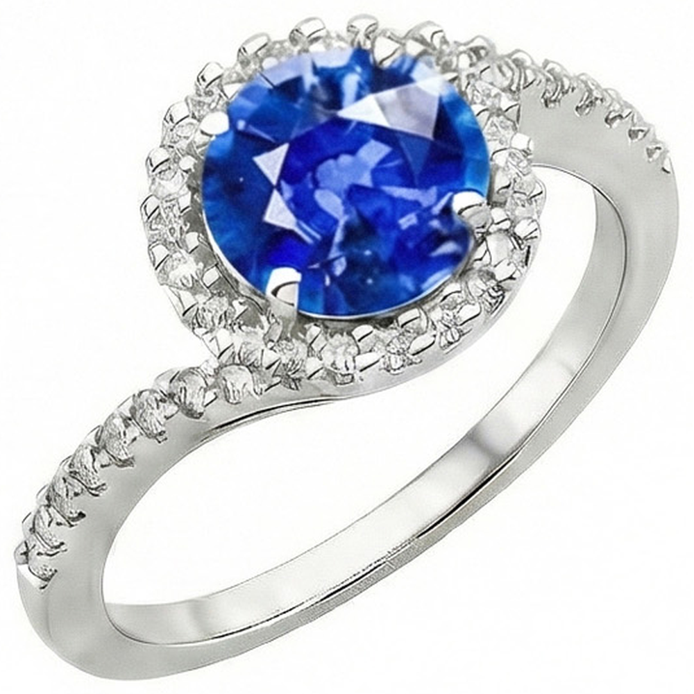 echter round diamant 14Karat ring Vorderansicht