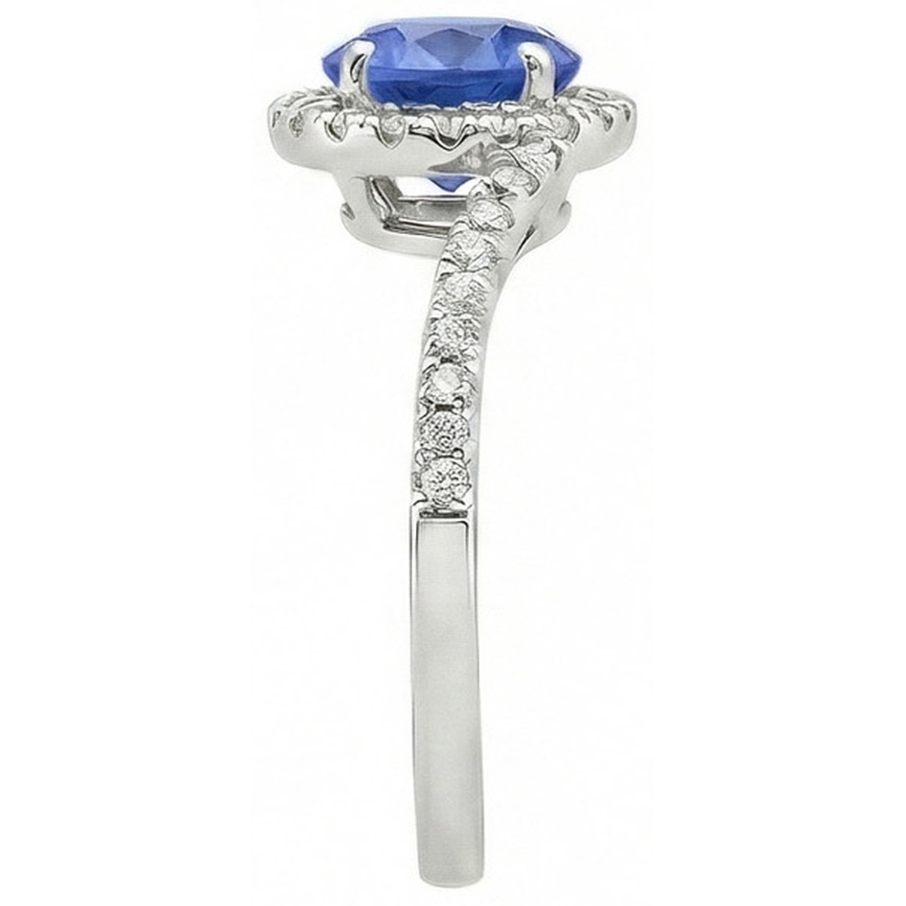 echter round diamant 14Karat ring auf Weiß