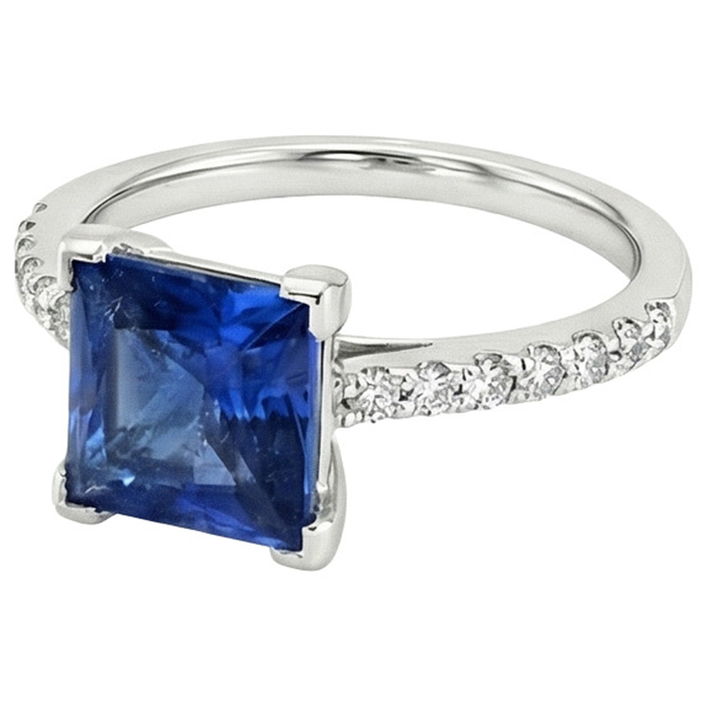 echter round diamant 4Karat ring Draufsicht