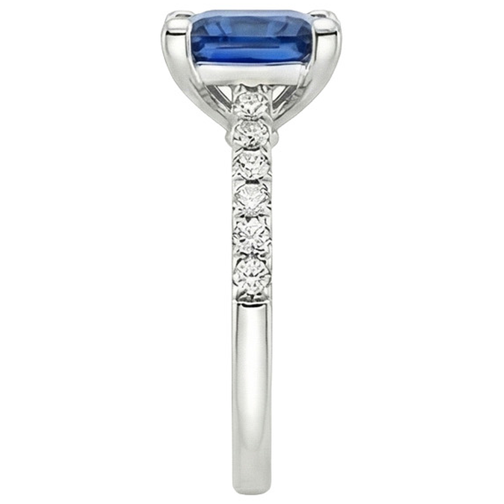 echter round diamant 4Karat ring Profilansicht