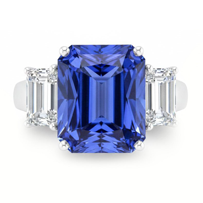echter radiant diamant 5Karat ring Seitenansicht