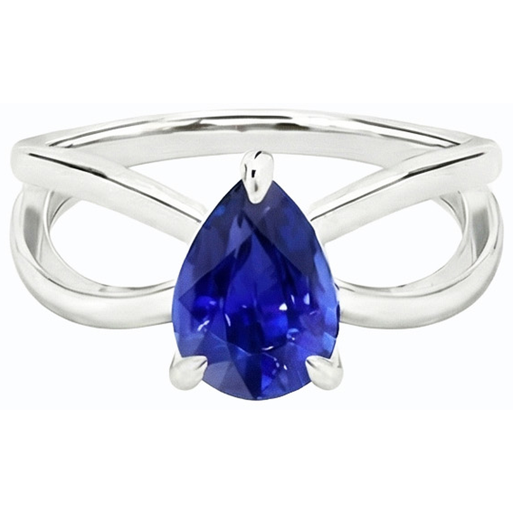 echter pear diamant 2.50Karat ring Profilansicht