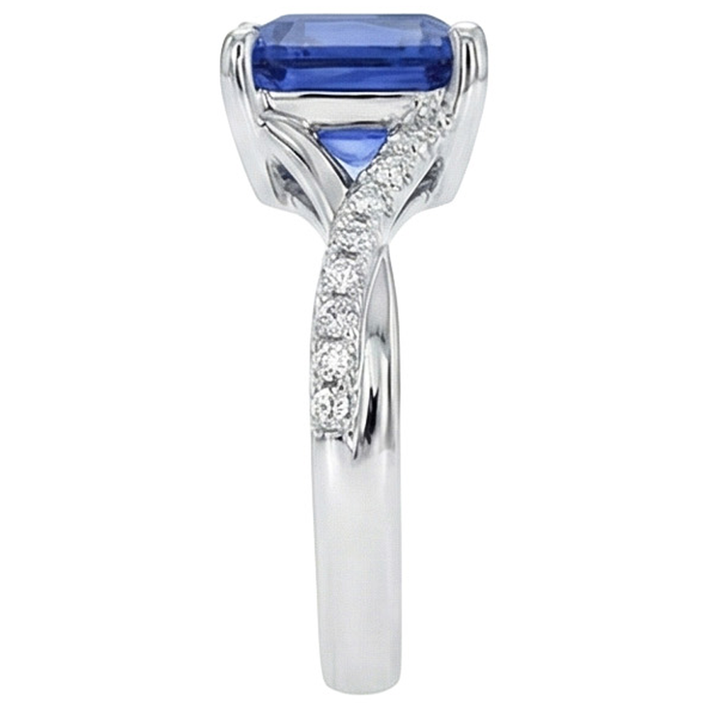 echter asscher diamant 4.50Karat ring Draufsicht