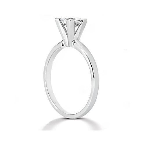 Weißgold-Solitärring Mit Natürliche Diamanten Im Prinzessin-Schliff 2,51 Ct.