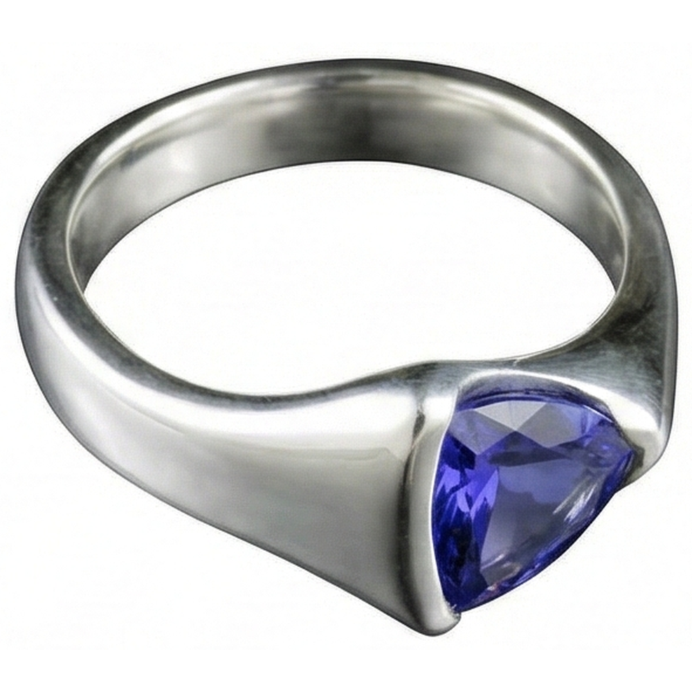 Weißgold Trillion Tansanit 1 Karat Solitärring Neu