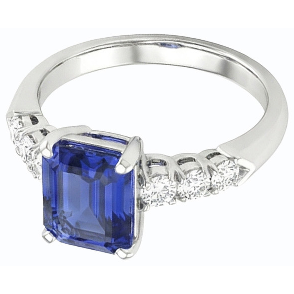 echter baguette diamant 2.50Karat ring Seitenansicht