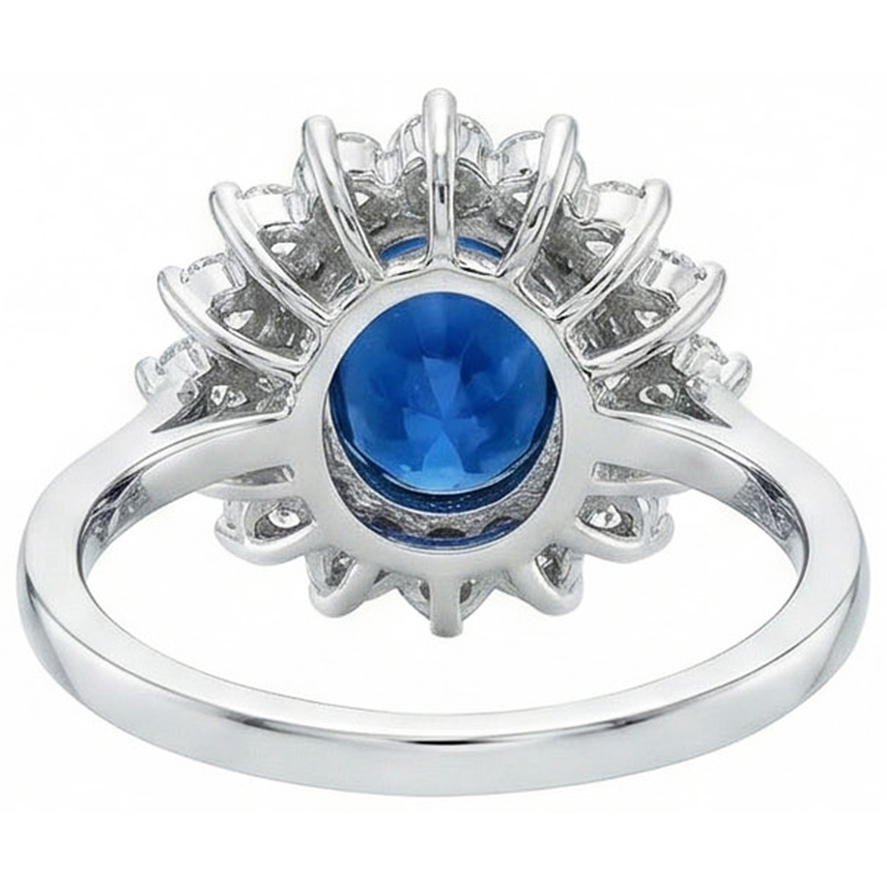 echter oval diamant 1.70Karat ring Profilansicht