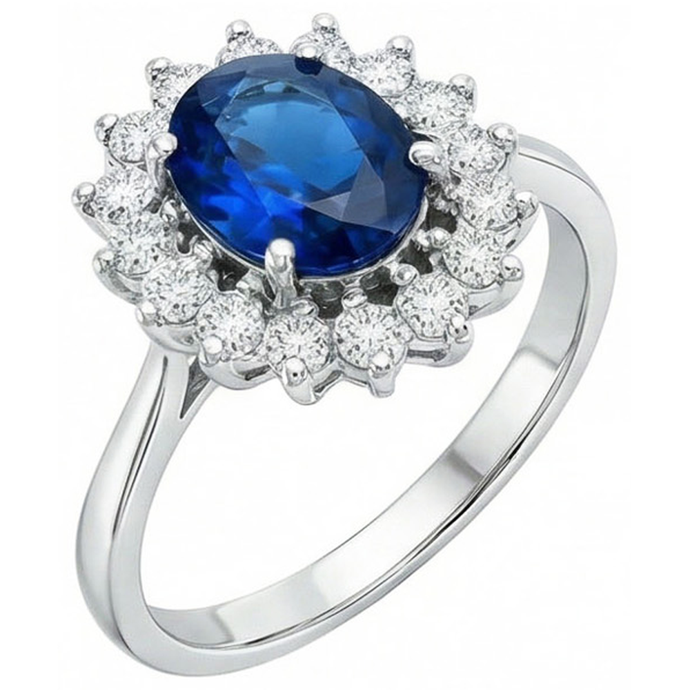 echter oval diamant 1.70Karat ring Detailansicht